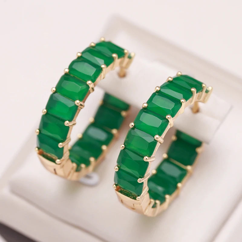 Emerald Square Earrings