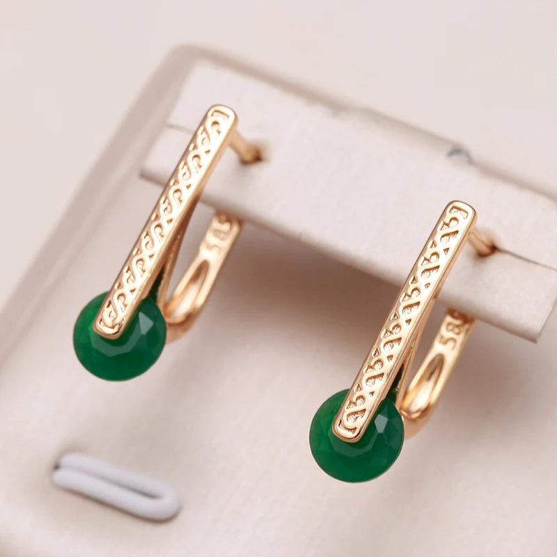 Emerald Gold Earrings