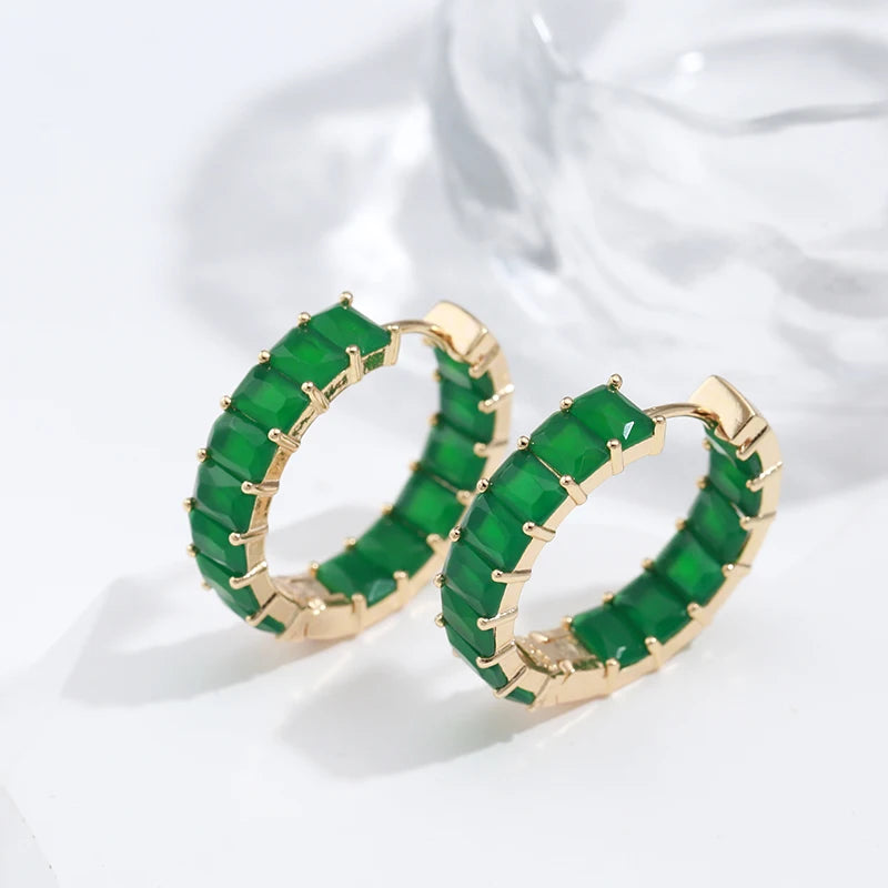 Emerald Square Earrings
