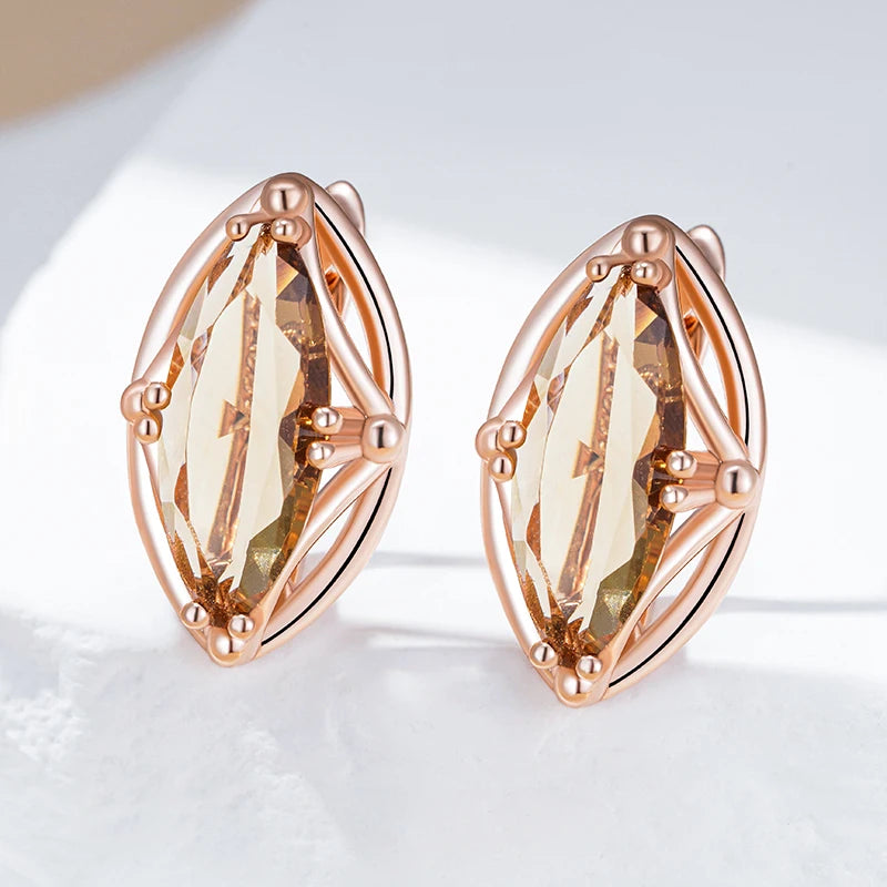 Rhombus Brown Natural Earrings