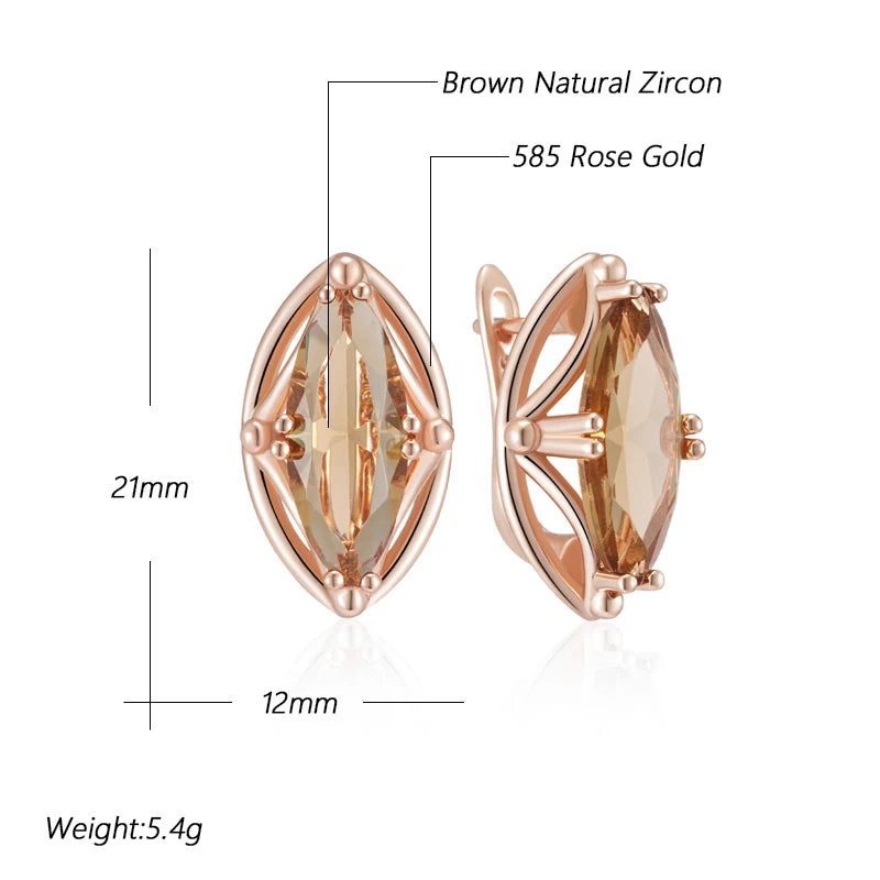 Rhombus Brown Natural Earrings