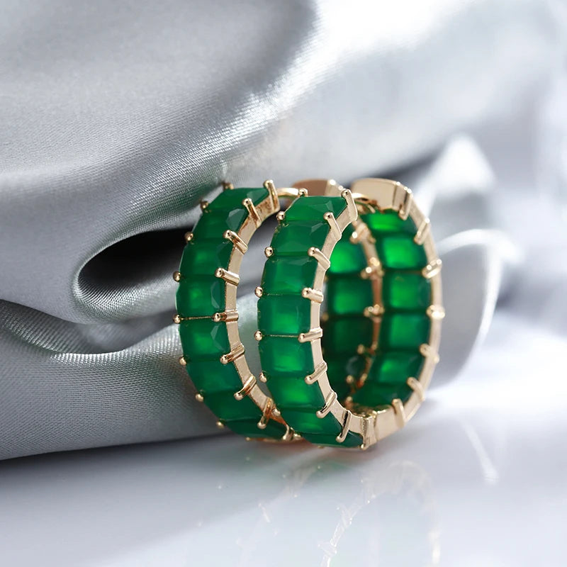 Emerald Square Earrings