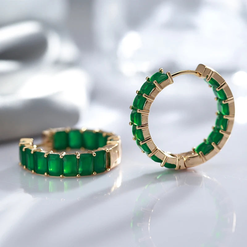Emerald Square Earrings