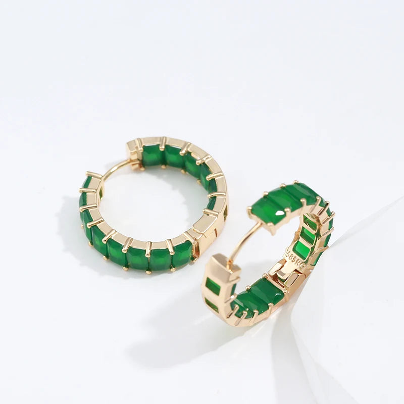 Emerald Square Earrings