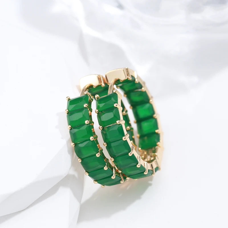 Emerald Square Earrings