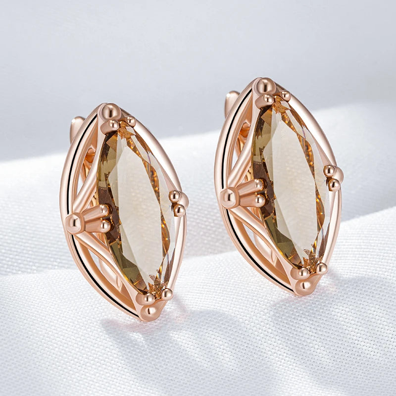Rhombus Brown Natural Earrings